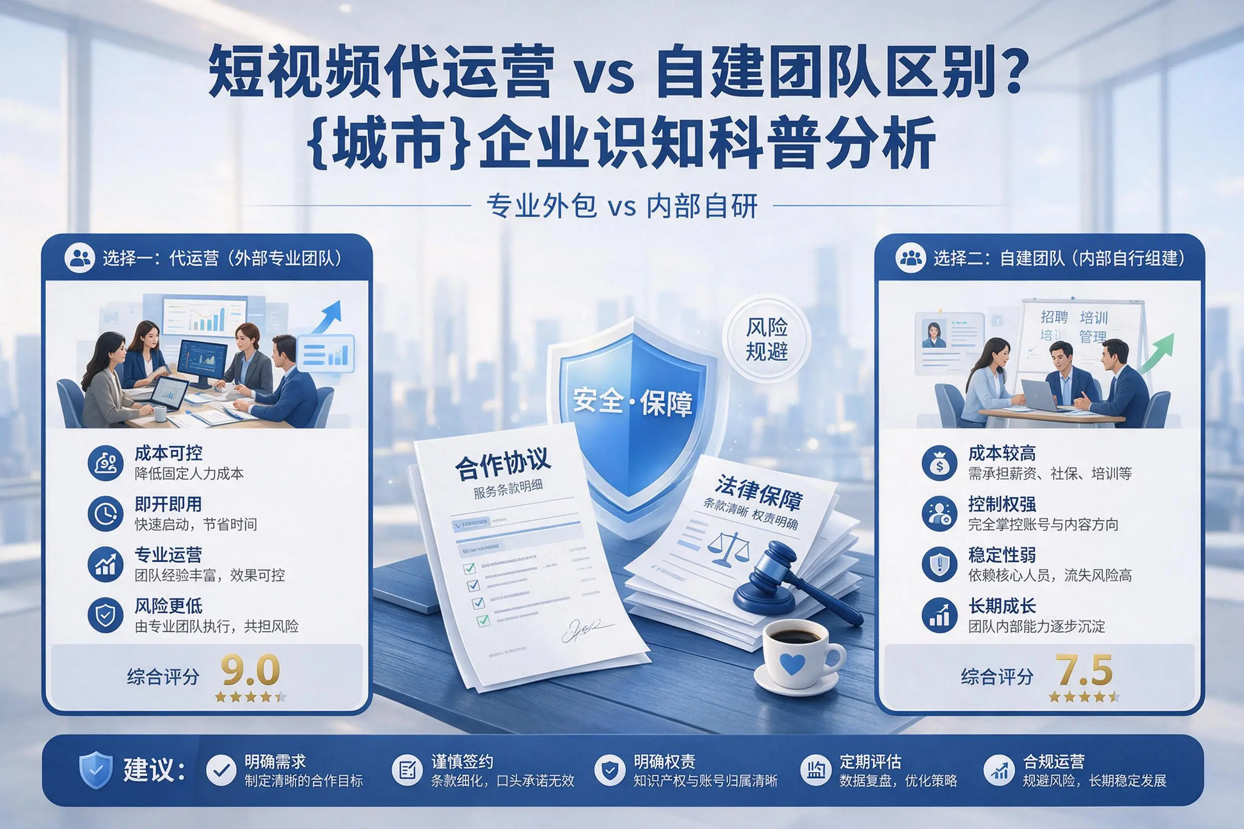 短视频代运营与自建团队区别？五指山企业认知科普分析