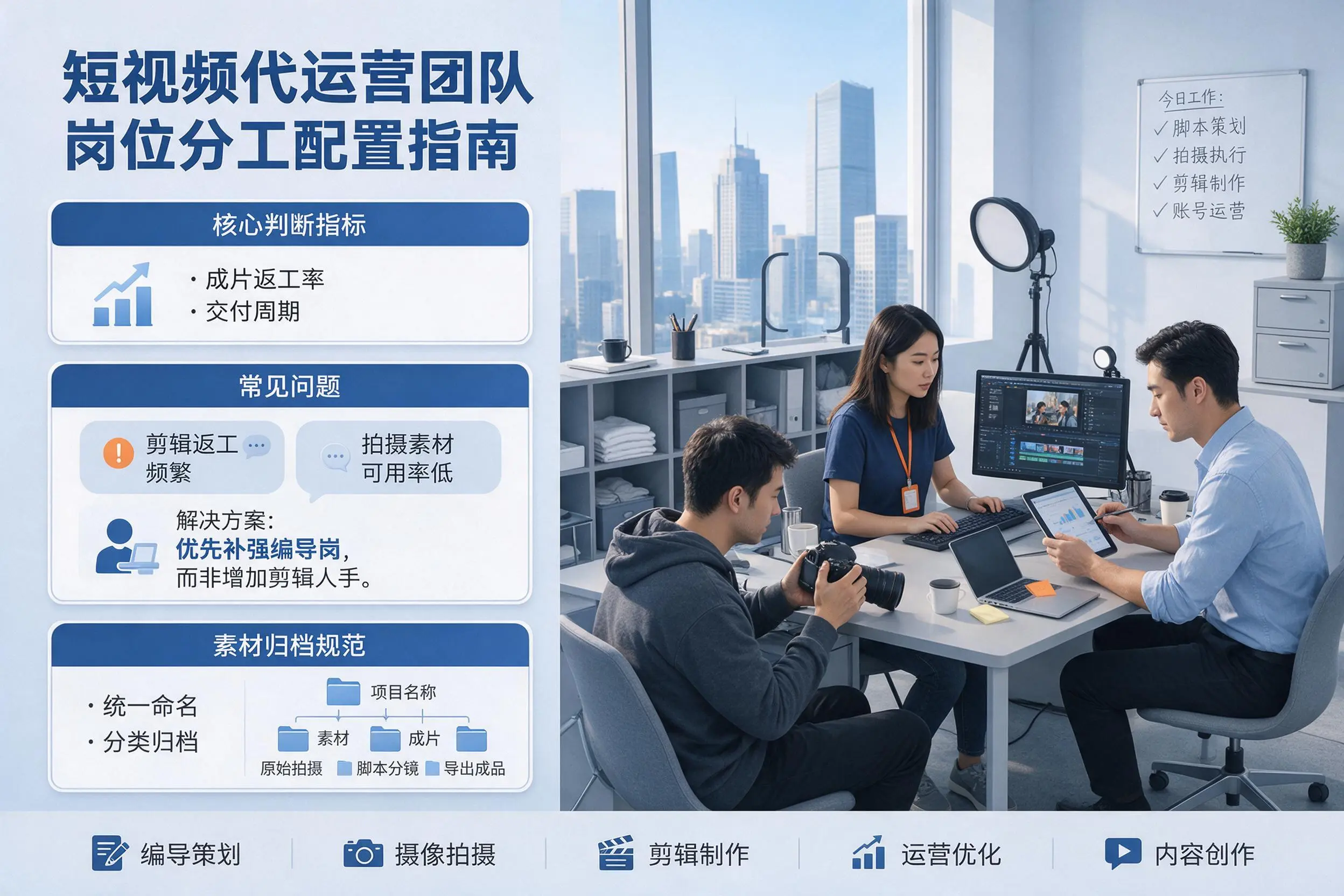短视频代运营团队如何配置?五指山企业岗位分工科普说明