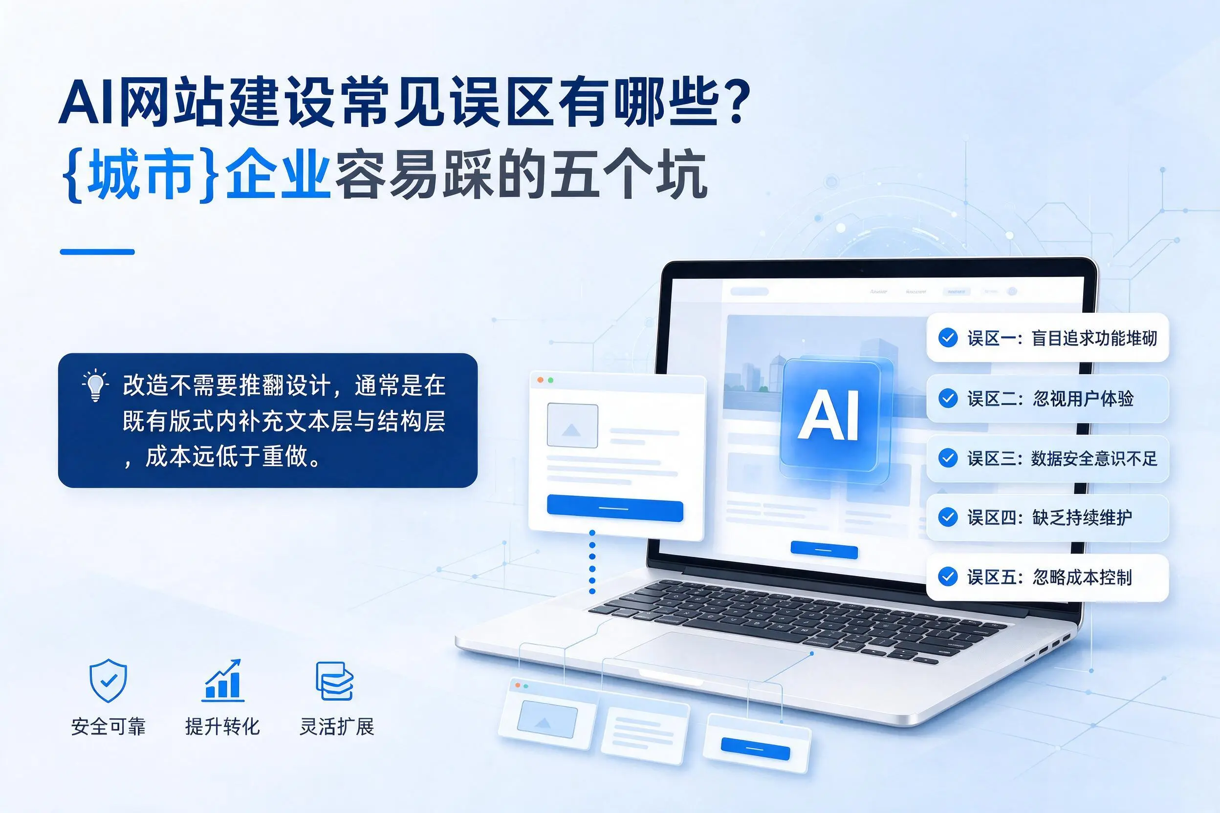 AI网站建设常见误区有哪些?五指山企业容易踩的五个坑