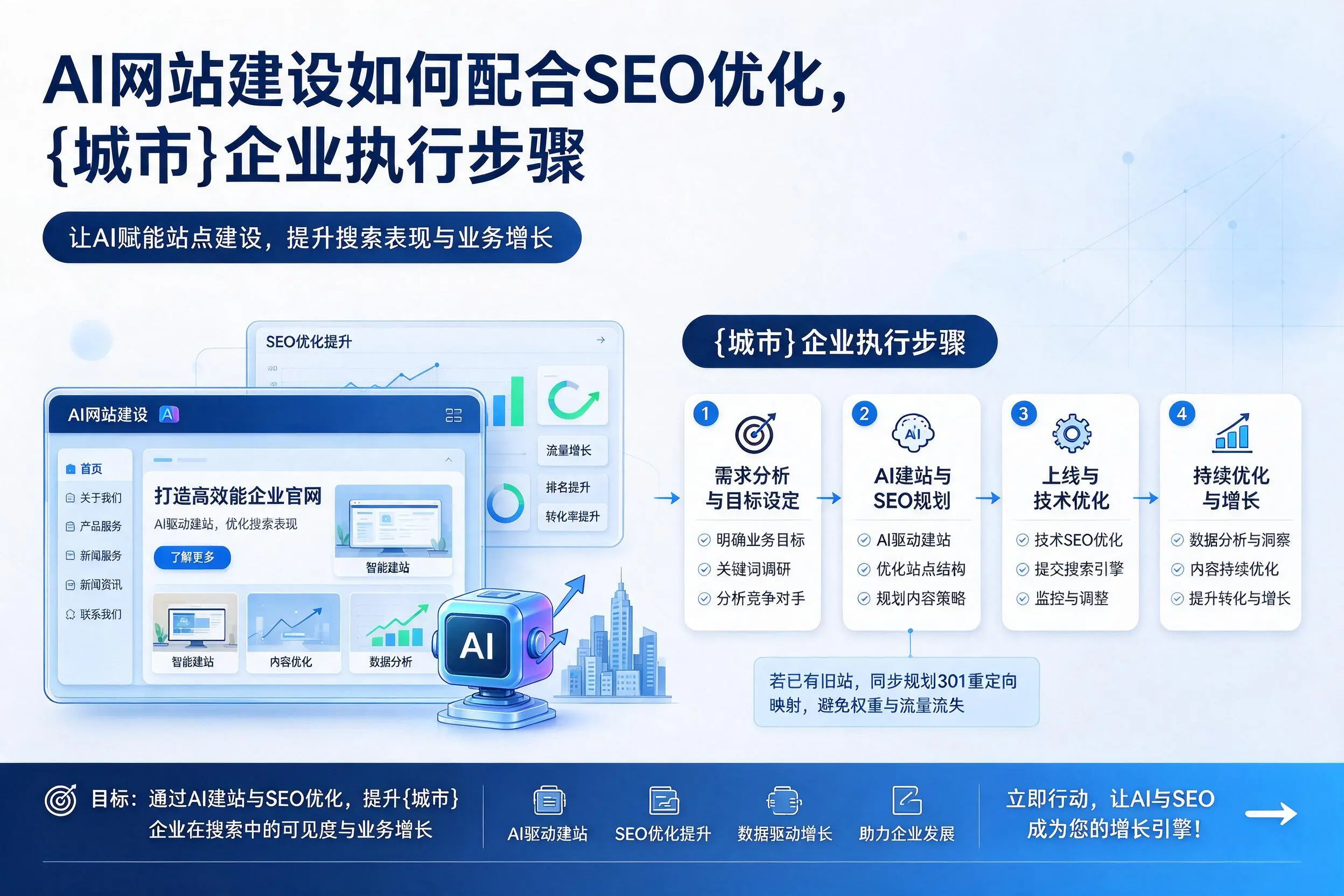 AI网站建设如何配合SEO优化,五指山企业执行步骤