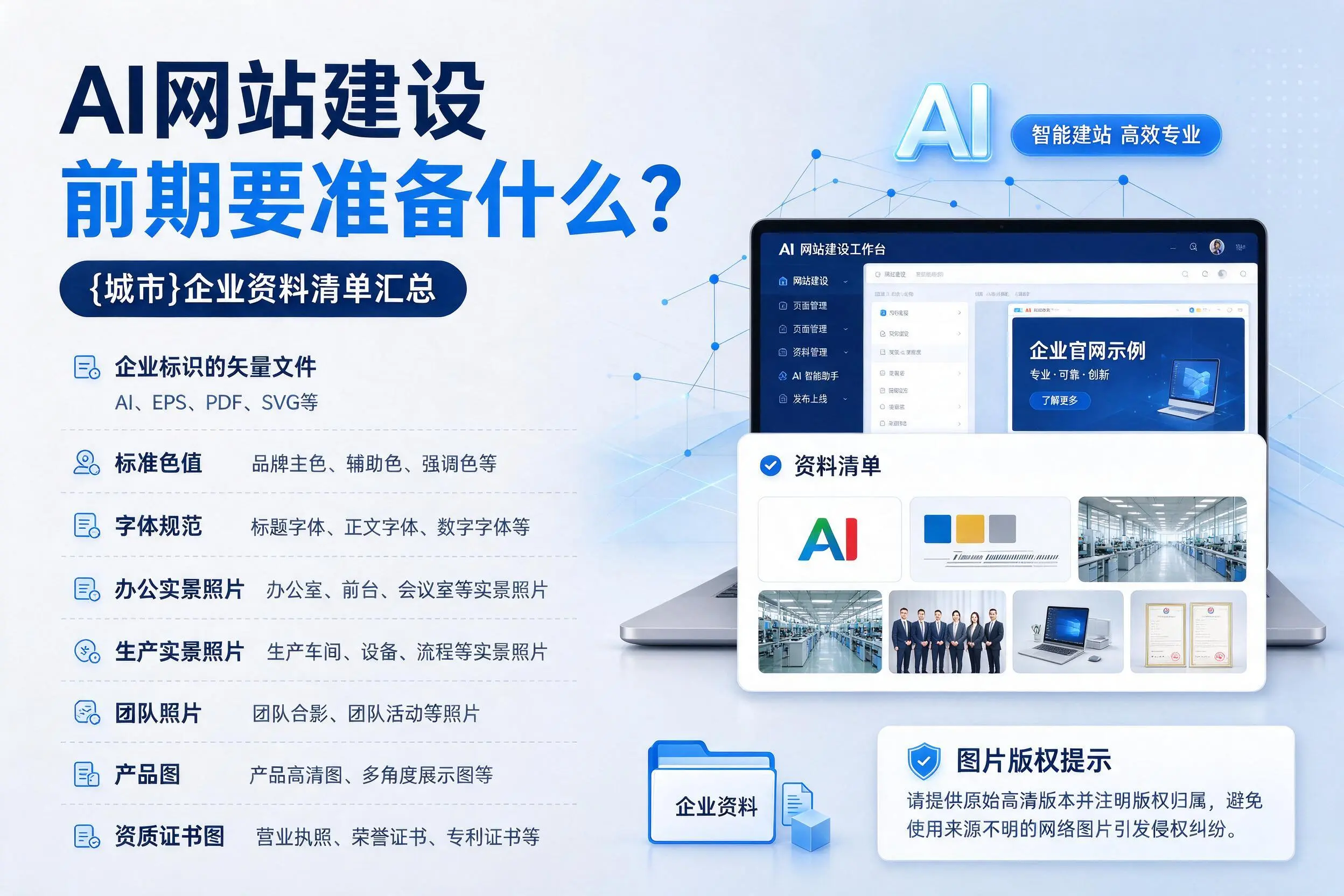 AI网站建设前期要准备什么？五指山企业资料清单汇总