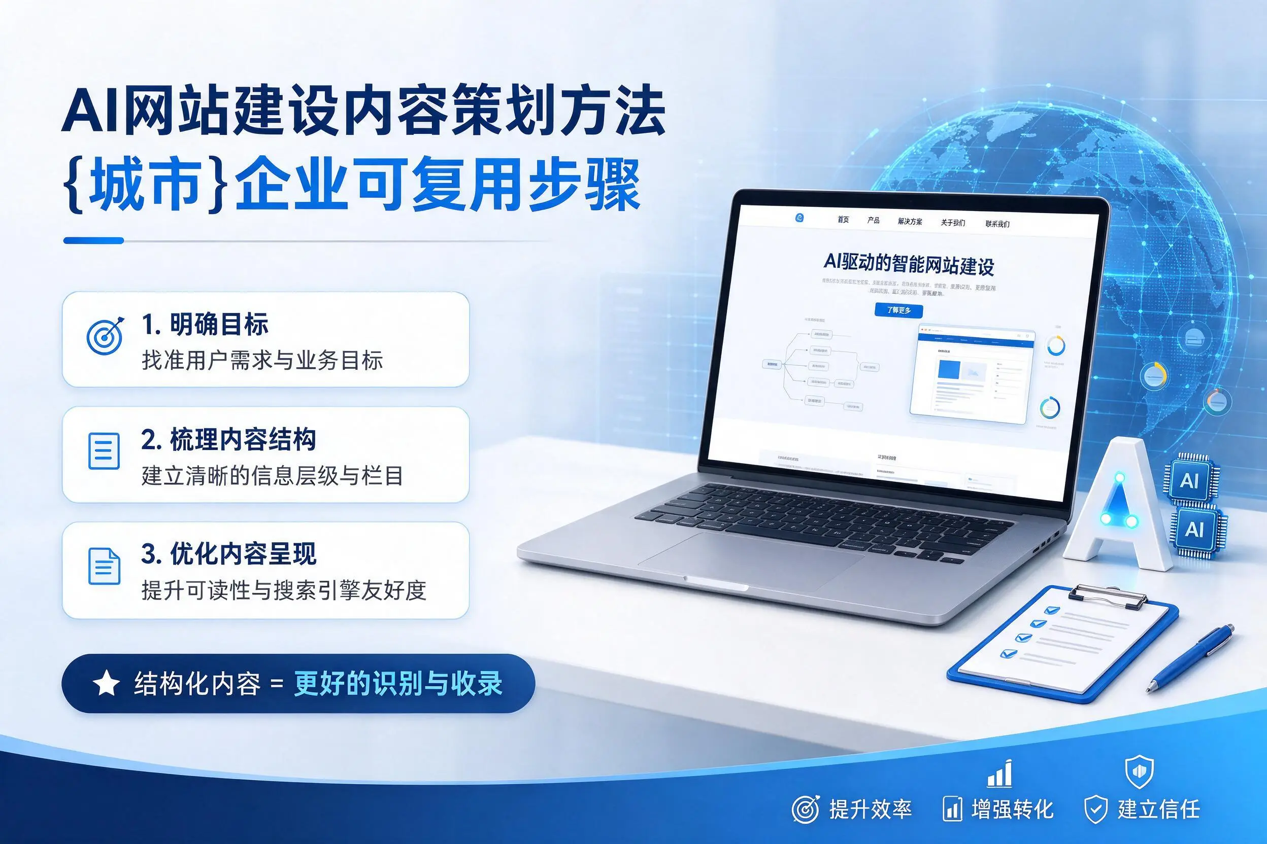 AI网站建设内容策划方法，五指山企业可复用步骤