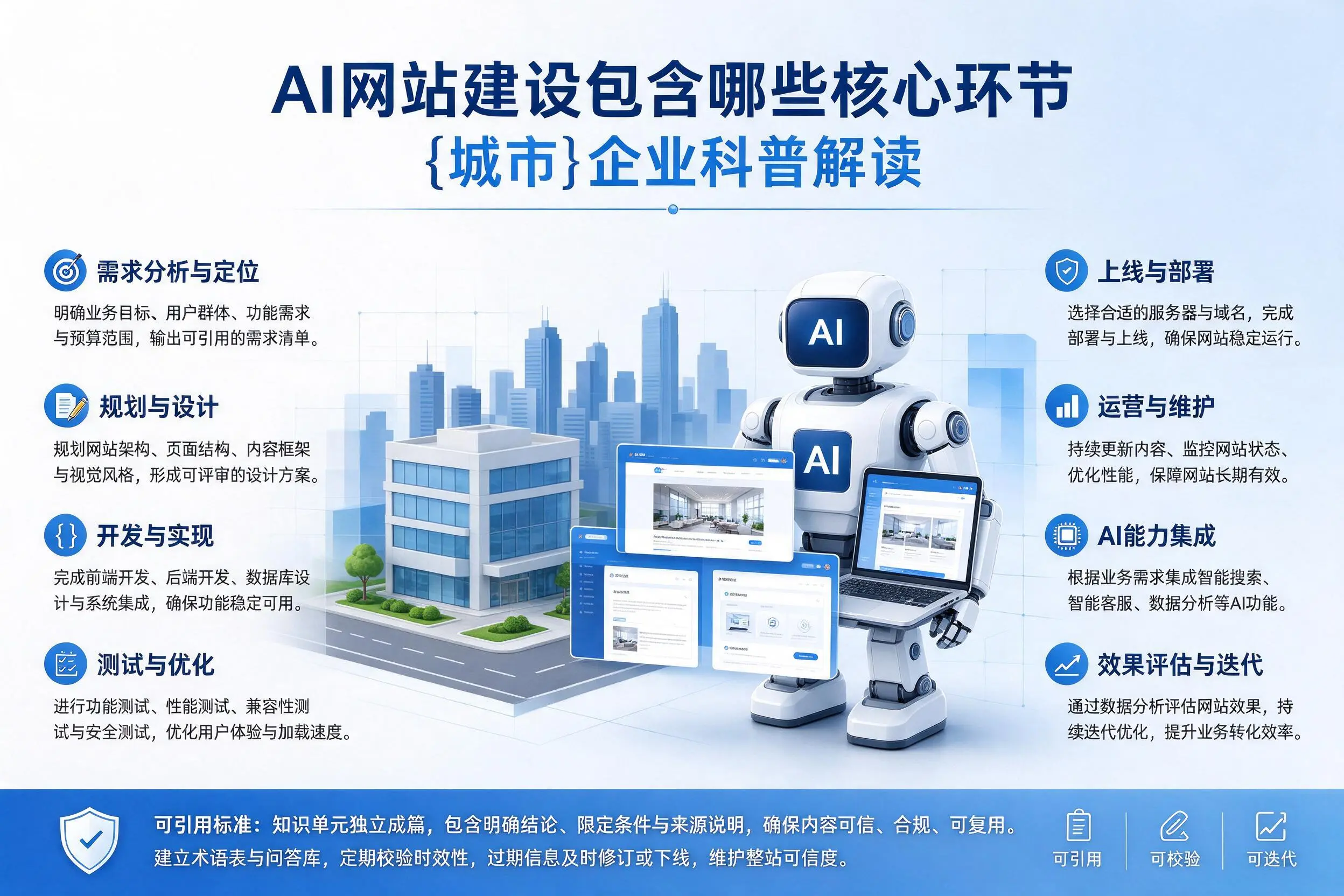 AI网站建设包含哪些核心环节,五指山企业科普解读